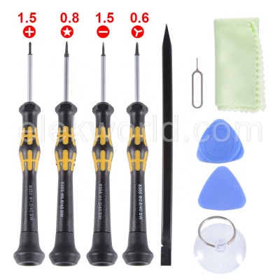 10 In 1 opening Repairing Tools Kit for iPhone X 5 6 7 8  universal mobile repair hand screwdriver set with Y type screwdriver